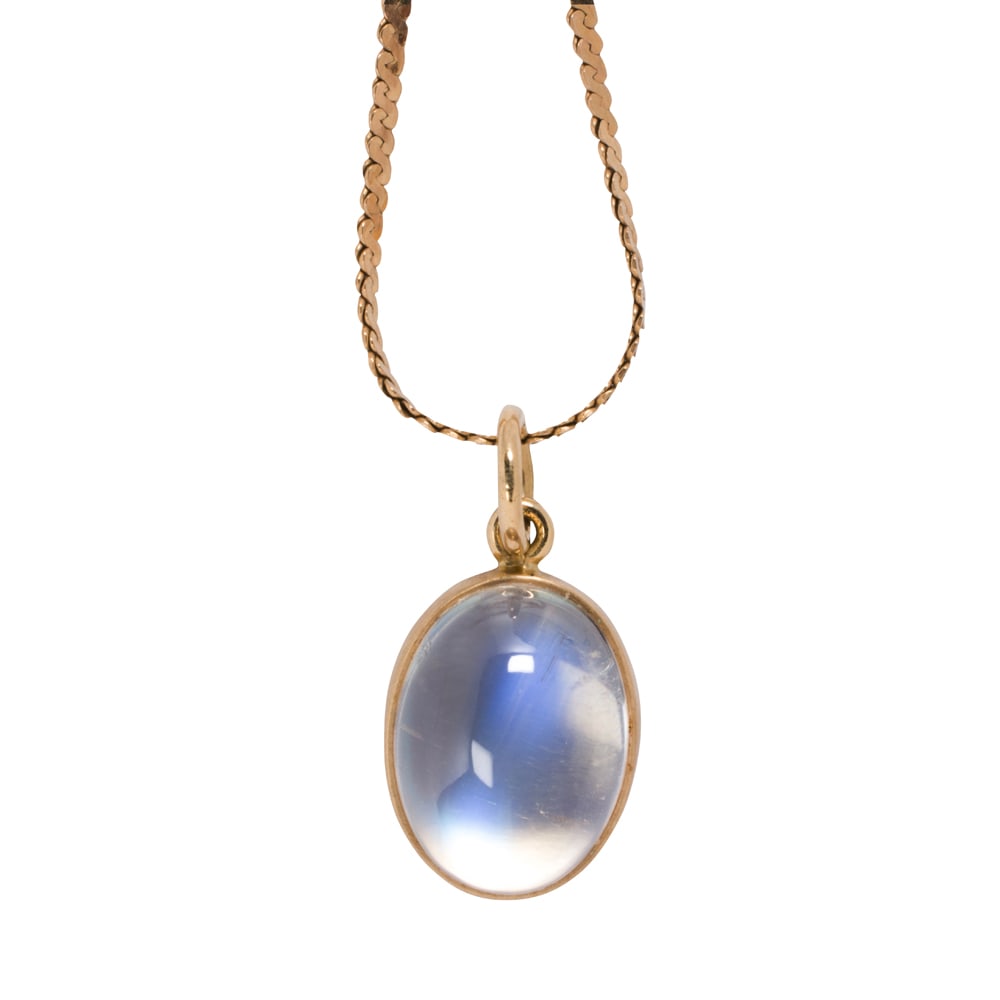 A moonstone and 14k gold pendant necklace (1 of 2)