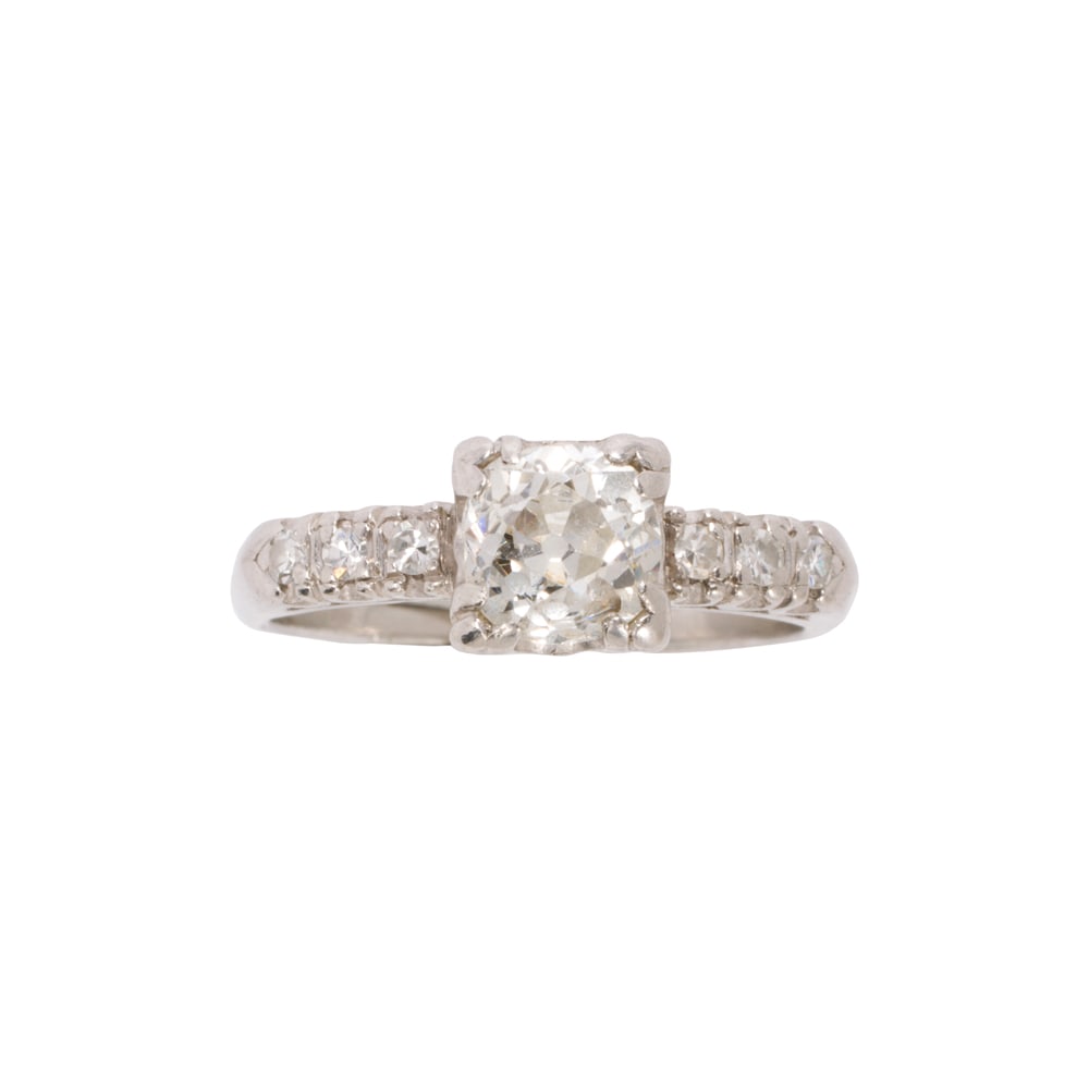 A diamond and platinum engagement ring (1 of 2)