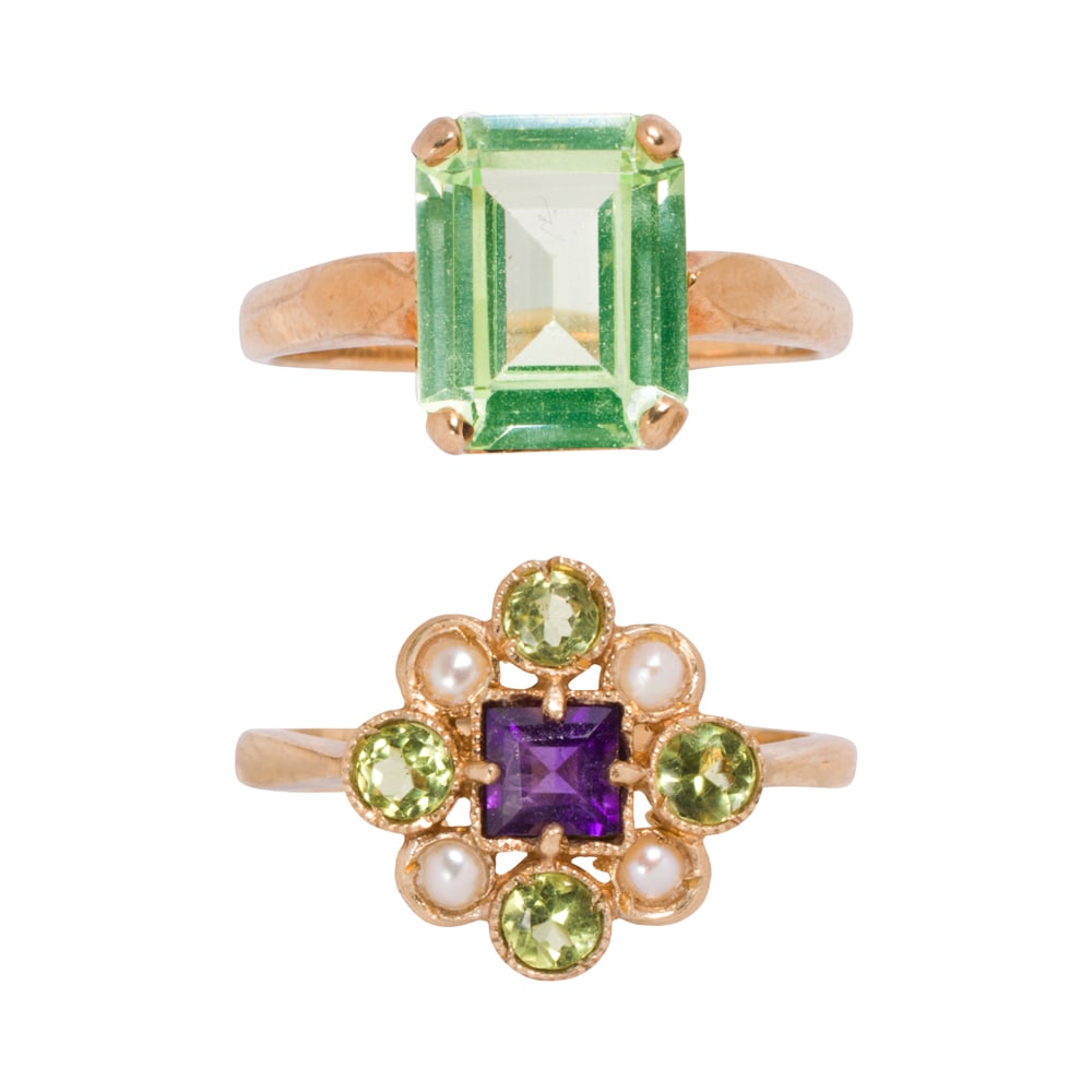 Two gem-set and gold rings (1 of 2)