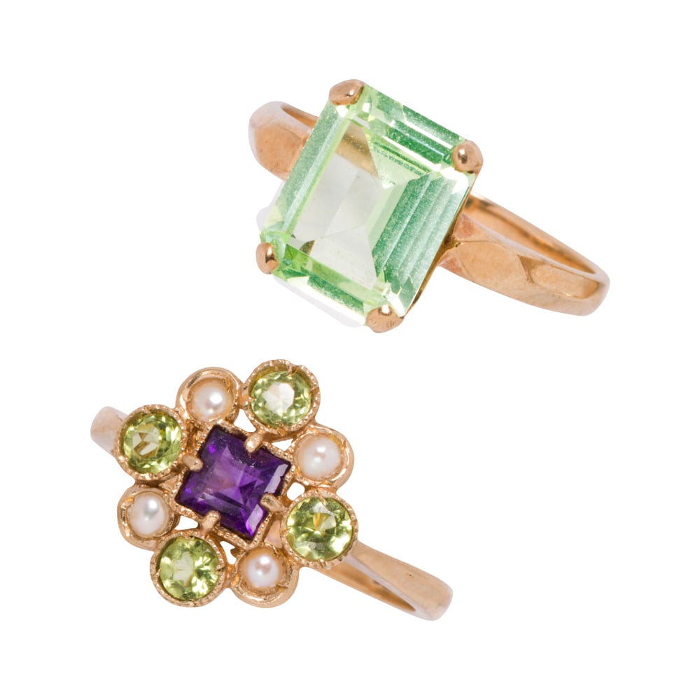 Two gem-set and gold rings - 2