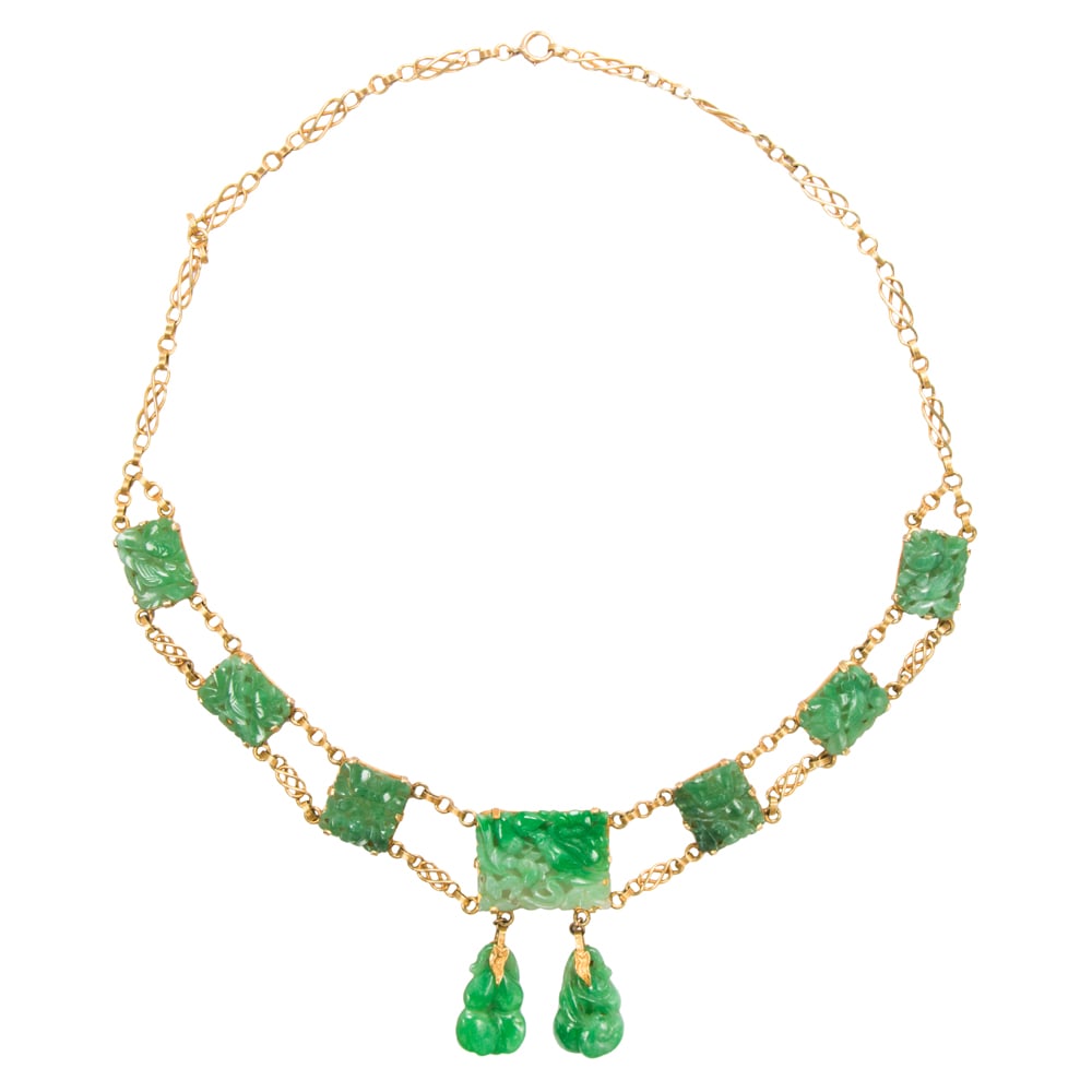 A jade and 18k gold necklace (1 of 2)