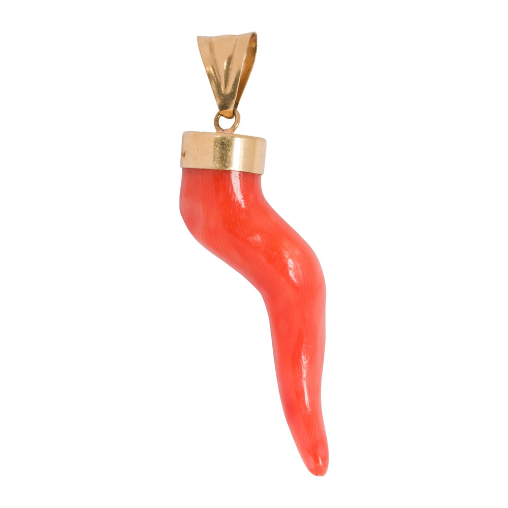 A coral and 18k gold pendant (1 of 1)