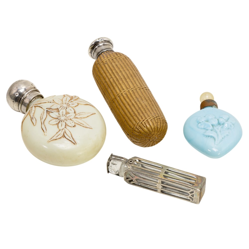 Four French, English and American scent flasks (1 of 3)