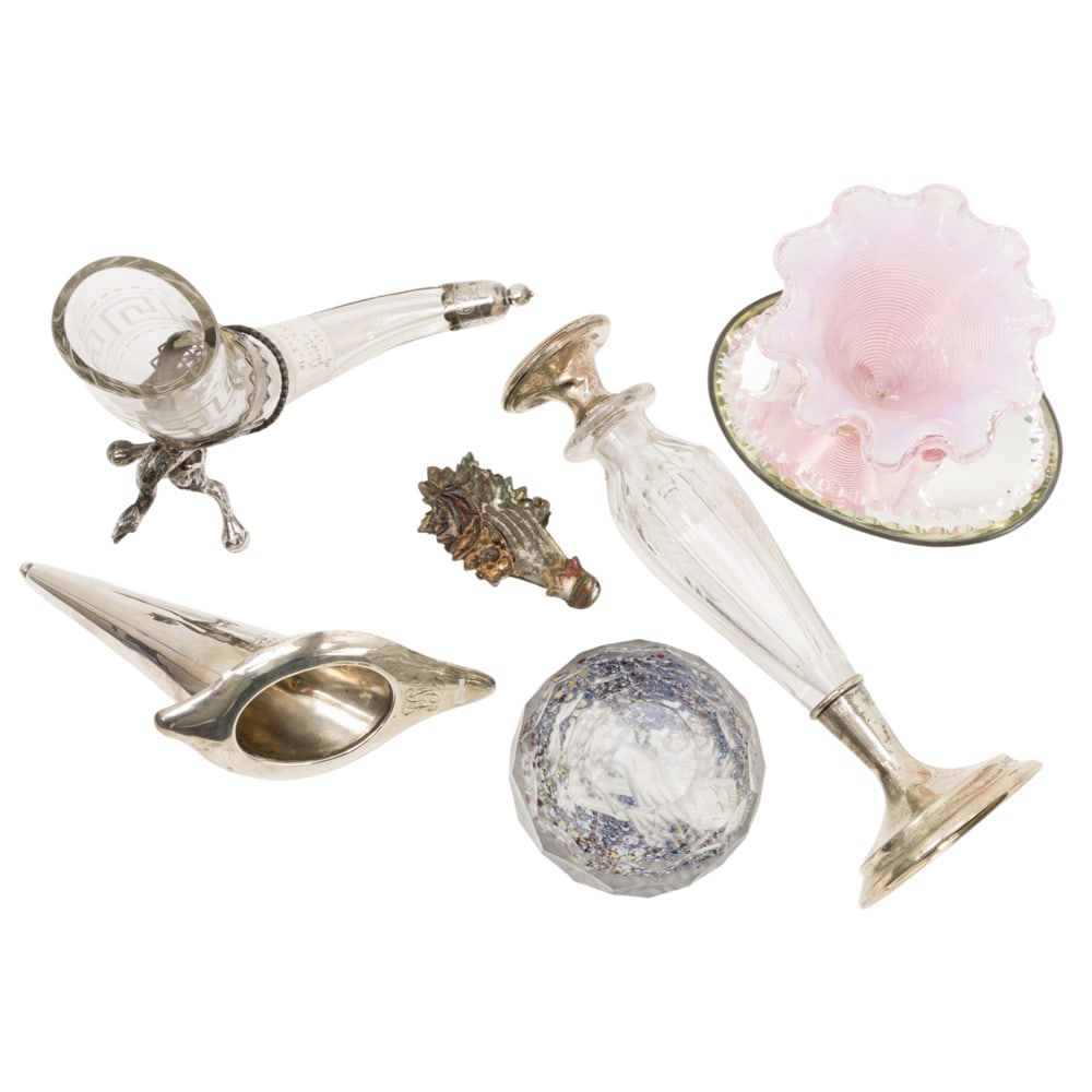 Six glass and silver floral accessories (1 of 5)