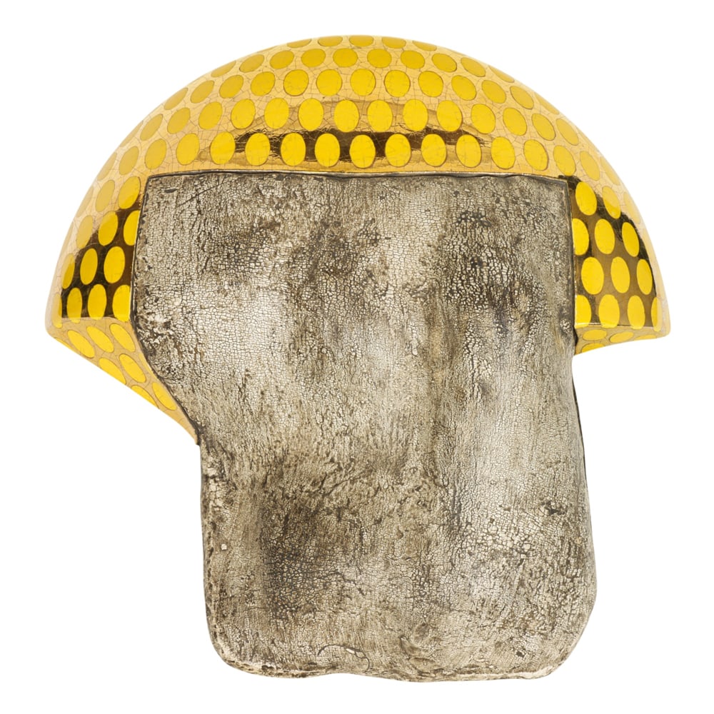 Sculpture, Michael J. Lopez: Michael J. Lopez (American, 20th century), "Landscape with Yellow Dots," ceramic sculpture, signed verso, titled to label verso, overall: 15"h x 14"w x 4.25"d. Provenance: Property from the Private