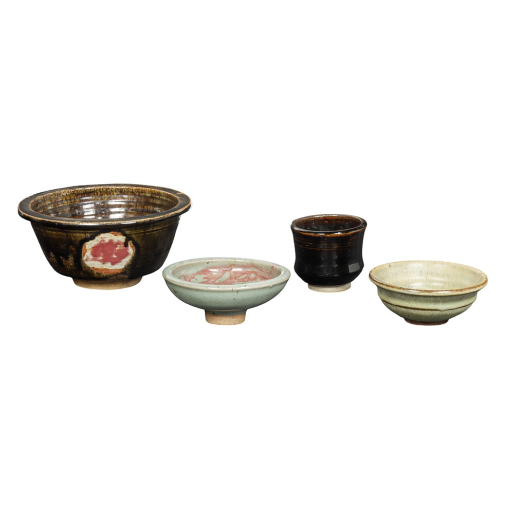 Ceramic Bowls, American School (20th century): (lot of 4) American School (20th century), Stoneware Bowls, ceramic bowls, each unsigned, overall (for largest): 4.25"h x 8.75"w x 8.75"d. Provenance: Property from the Private Collection of Viola