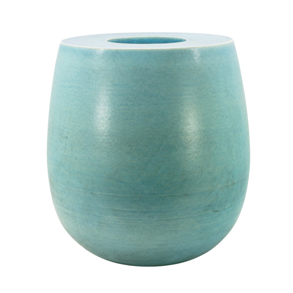 Vase, Arthur E. Nelson: Arthur E. Nelson (American, 1942-1992), Untitled, blue glazed vase, overall: 16.5"h x 16"w x 16"d. Provenance: Property from the Private Collection of Viola Frey, sold to benefit the Artists Legacy