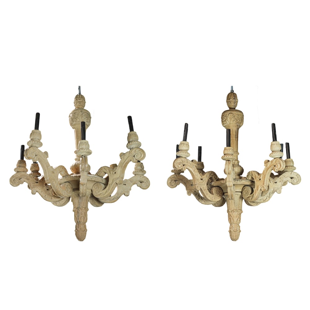 A pair of Spanish Baroque style eight-light chandeliers (1 of 3)