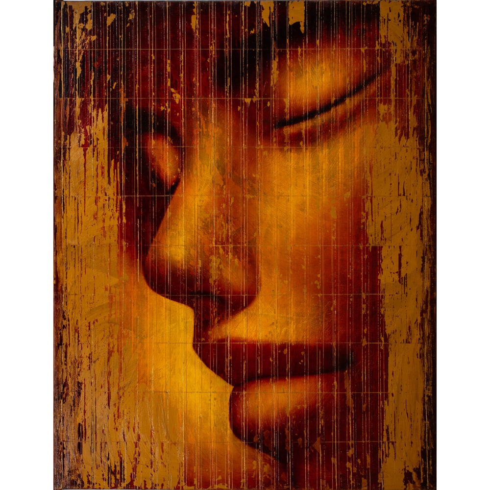 Mixed Media, Sandra Sunnyo Lee: Sandra Sunnyo Lee (American/Korean, b. 1947), "Compassion," 2008, mixed media, signed, titled and dated verso, canvas (unframed): 60"h x 48"w