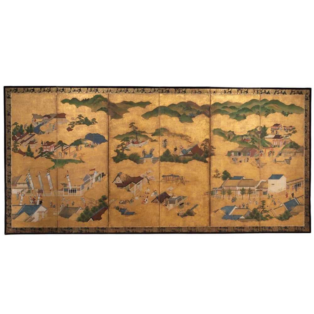 A Japanese six-panel folding screen (1 of 4)