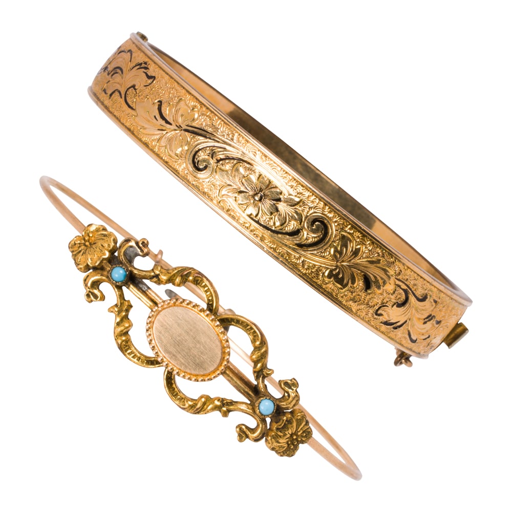 Two Victorian gold-filled bangles - 2