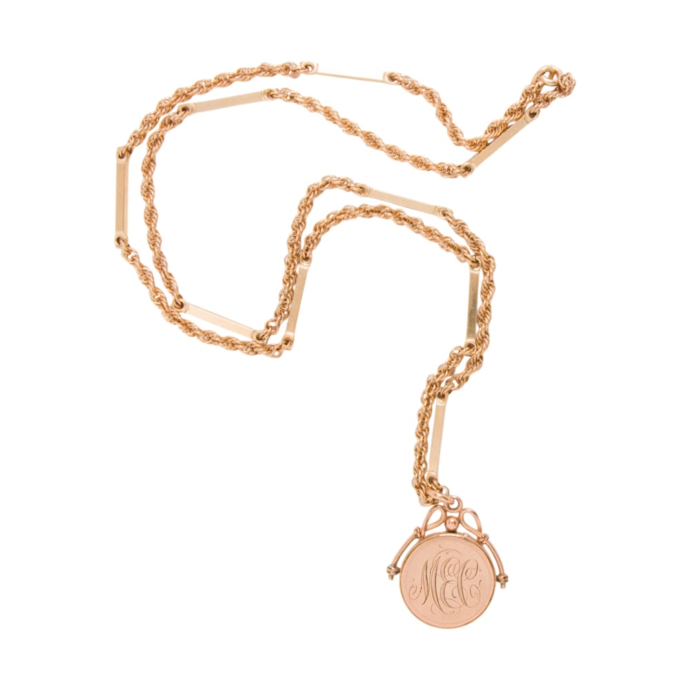 An antique gold-filled chain and watch fob (1 of 1)