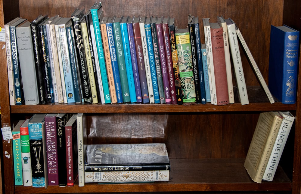A group of mainly glass and porcelain reference books [approx. 53 total]: A group of mainly glass and porcelain reference books [approx. 53 total]