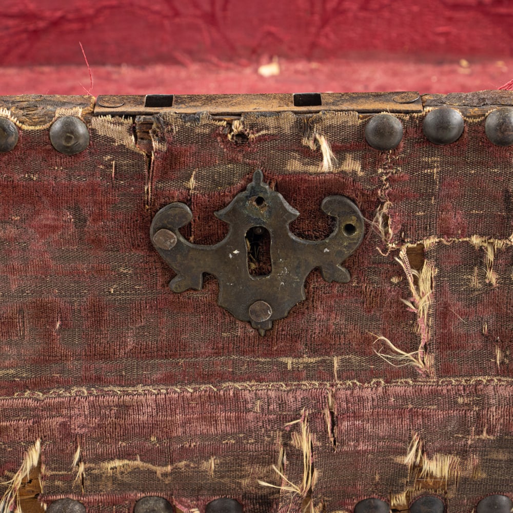 A Continental brass studded document box - 5