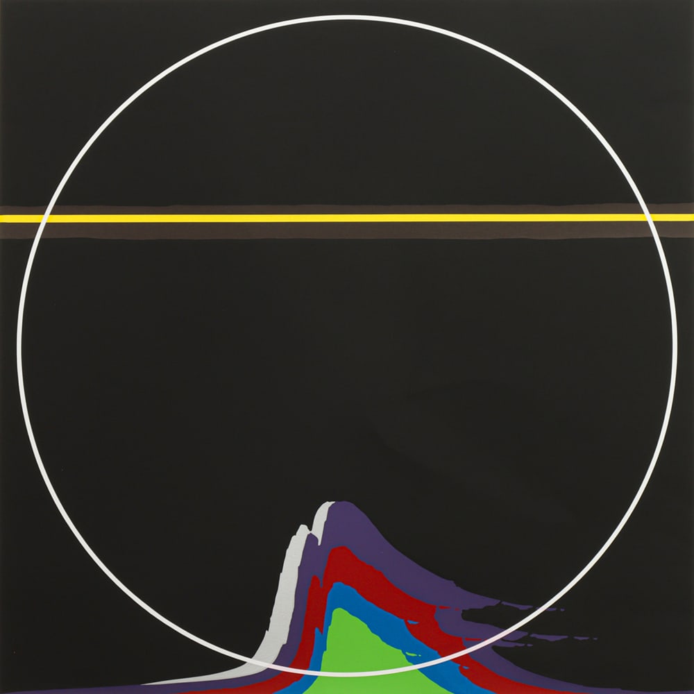 Print, Thomas W. Benton: Thomas W. Benton (American, 1930-2007), "Rainbow Mountain," 1981, screenprint, pencil signed and dated lower right, edition 4/250, sight: 32"h x 32"w, sheet (unframed): 35"h x 35"w