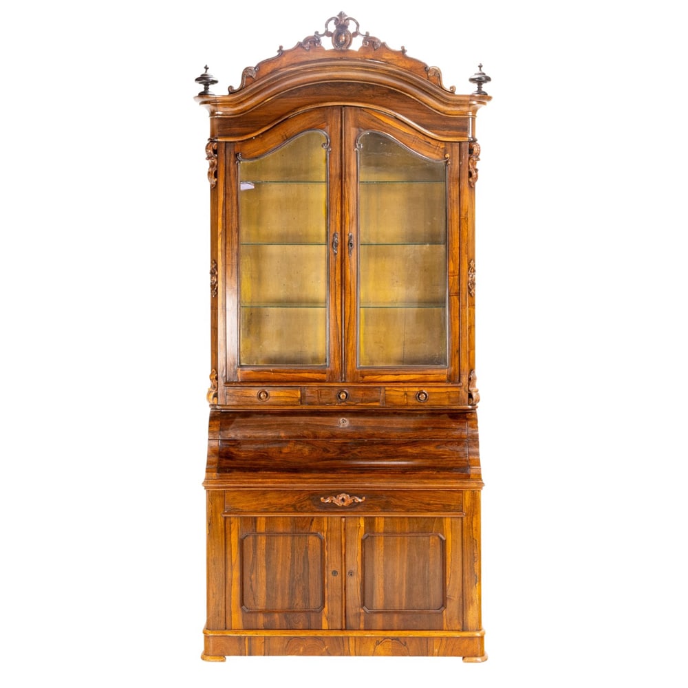 An American Rococo Revival secretary bookcase (1 of 3)