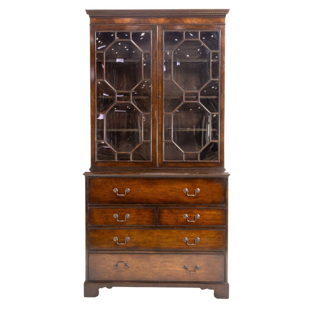 A Georgian style butlers secretary bookcase (1 of 4)
