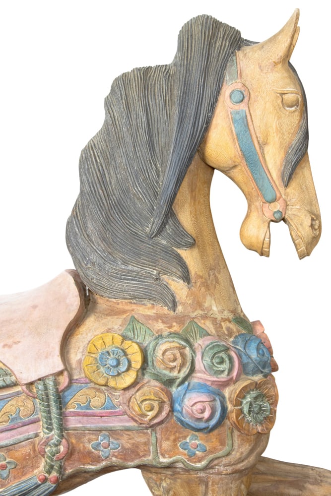 A polychrome decorated carousel horse - 2