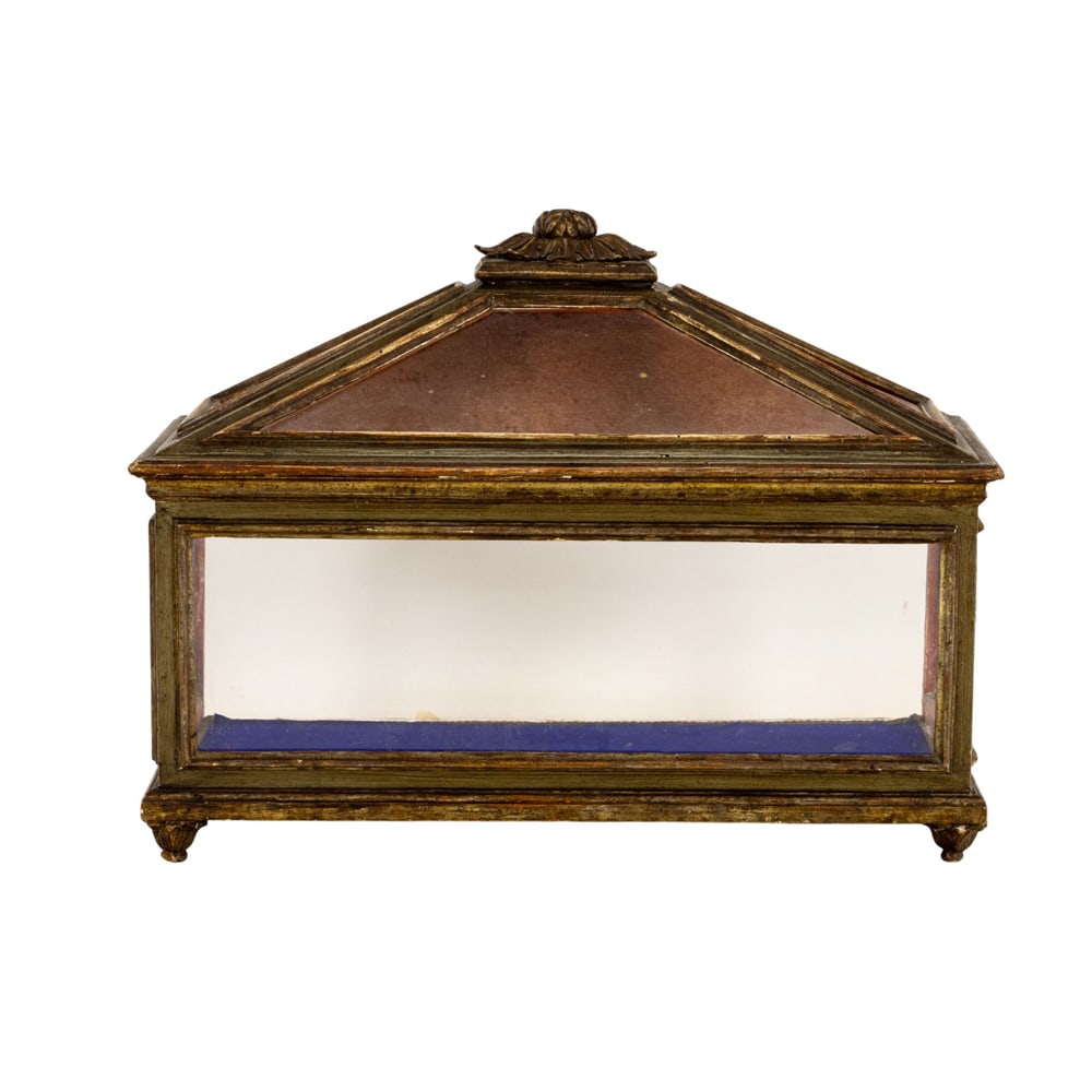 A Continental polychrome and gilt terrarium display case (1 of 4)