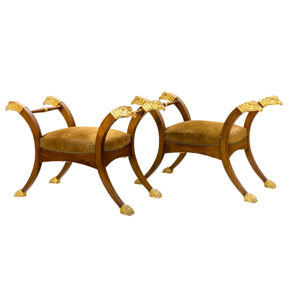 A pair of North European parcel gilt window benches late 19th/20th century (1 of 6)