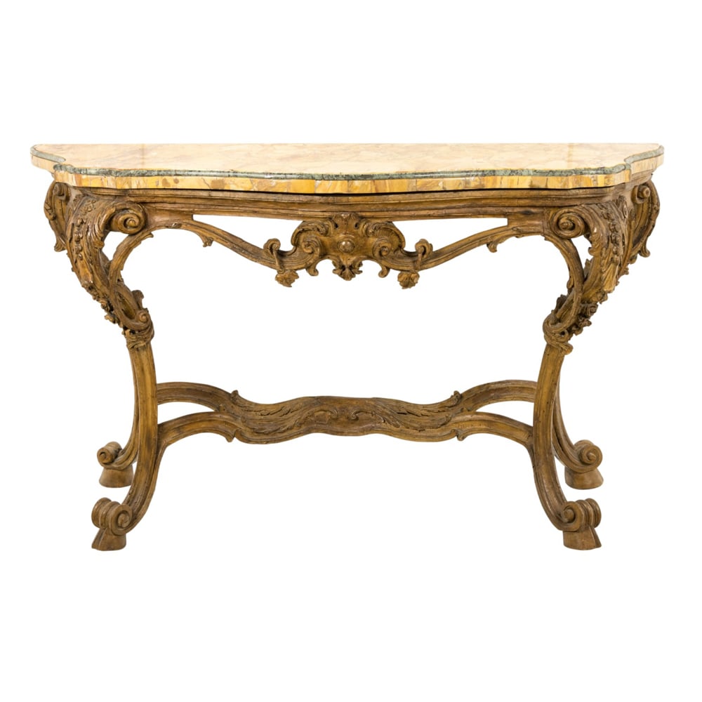 A Continental Baroque marble top console table (1 of 6)