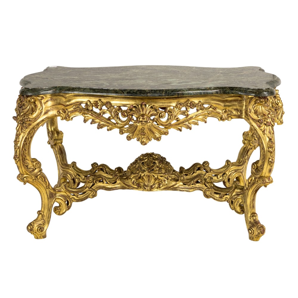 A Rococo style giltwood center table (1 of 6)