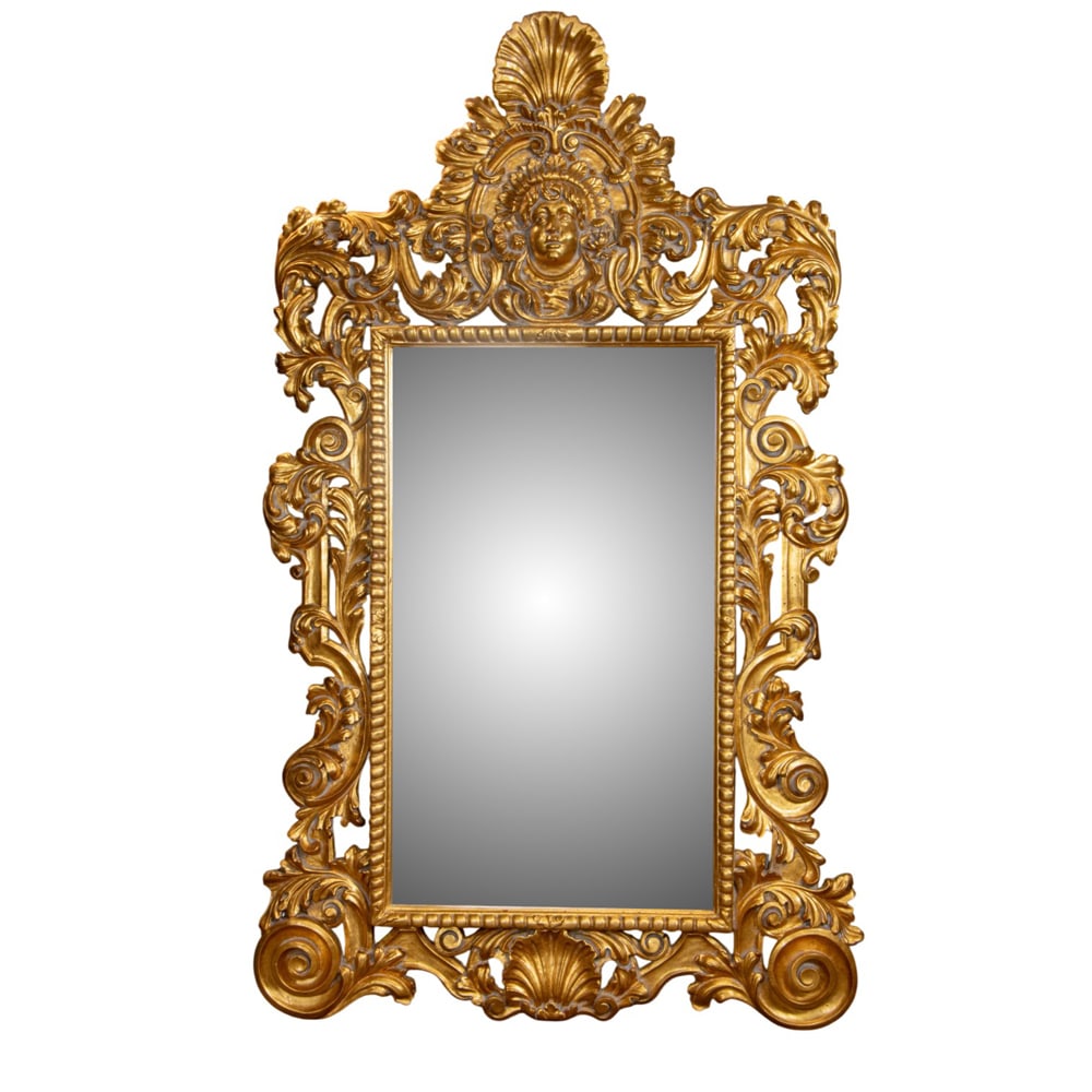 A large Baroque style giltwood mirror (1 of 3)