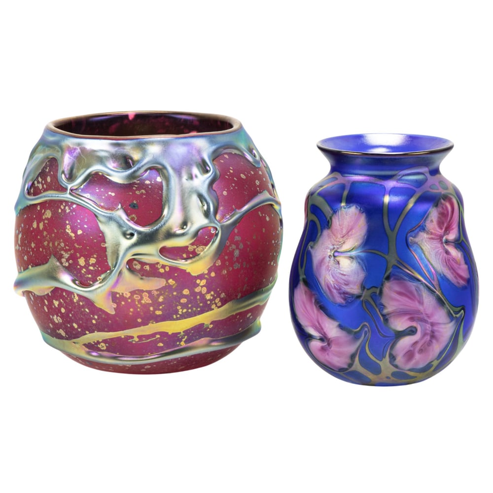 Two Charles Lotton and John Lotton art glass vases (1 of 5)
