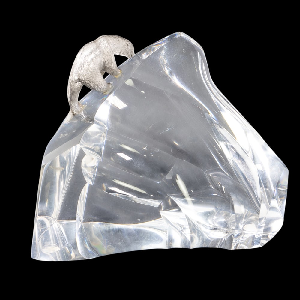 A Steuben sterling silver and glass sculpture: Ice Bear (1 of 4)