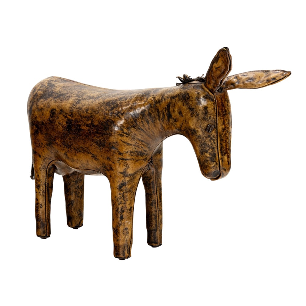 A Dimitri Omersa for Abercrombie & Fitch leather donkey footstool (1 of 3)