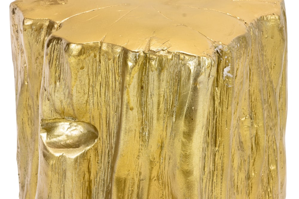 A gilt plaster trunk form side table - 2