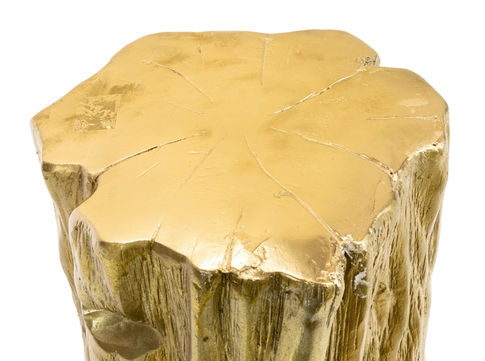 A gilt plaster trunk form side table - 3