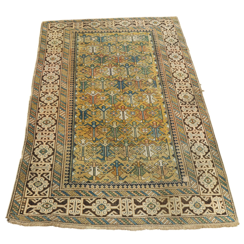 A Caucasian Shirvan (Kufic) carpet: A Caucasian Shirvan (Kufic) carpet, 6'3" x 4'2"