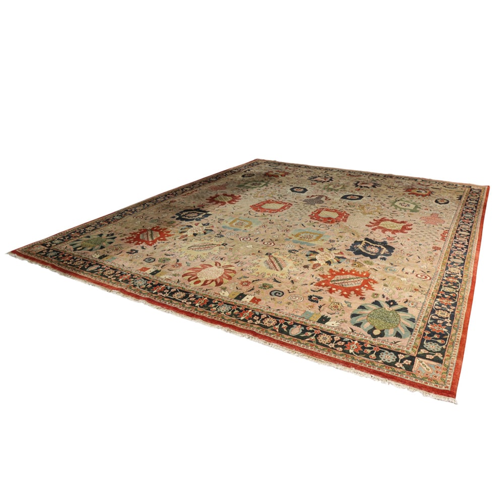 An Indo Mahindra hand-spun wool and natural vegetable dyed carpet: An Indo Mahindra hand-spun wool and natural vegetable dyed carpet , 17'7" x 14'1"