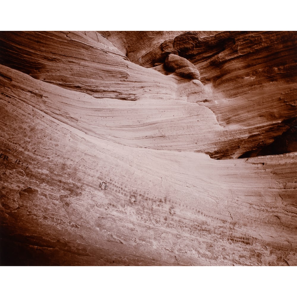 Photograph, Linda Connor: Linda Connor (American, b. 1944), "Dots and Hands II, Utah," 2000, silver gelatin print toned with gold chloride, gallery and auction labels (Haines Gallery, San Francisco, CA) affixed verso, sight: 7