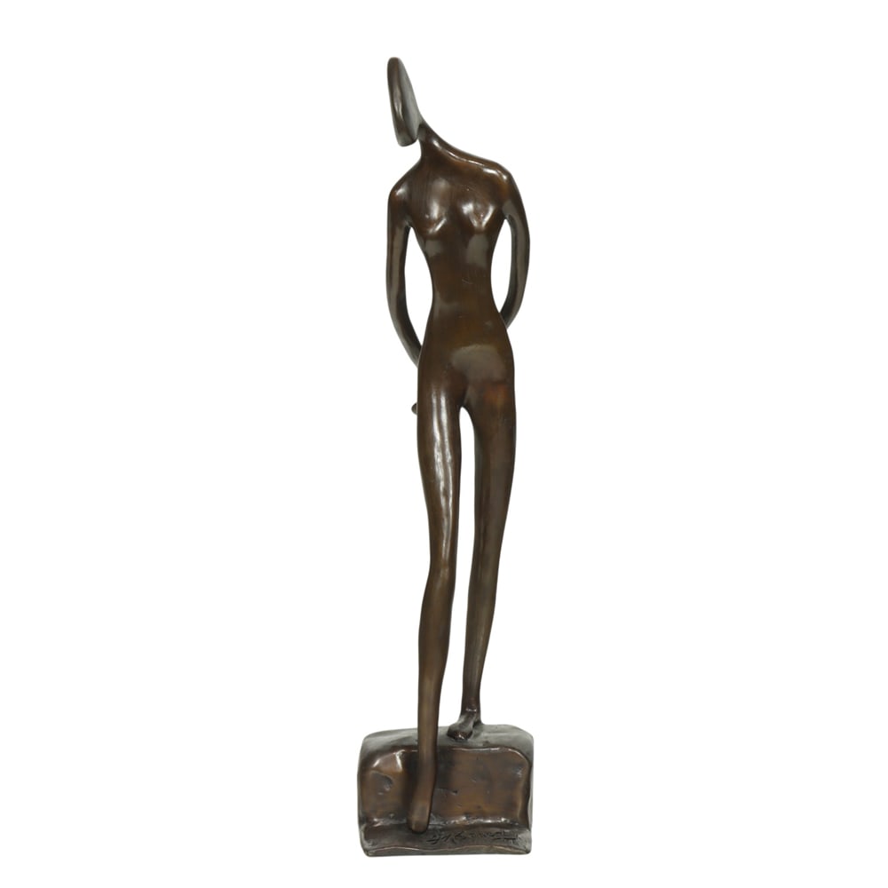 Sculpture, John Kennedy: John Kennedy (American, 1931-2004), "Testing the Water," 1996, bronze sculpture, signed and dated lower right of base, ed. 24/150, overall: 19.5"h x 4.5"w x 5"d