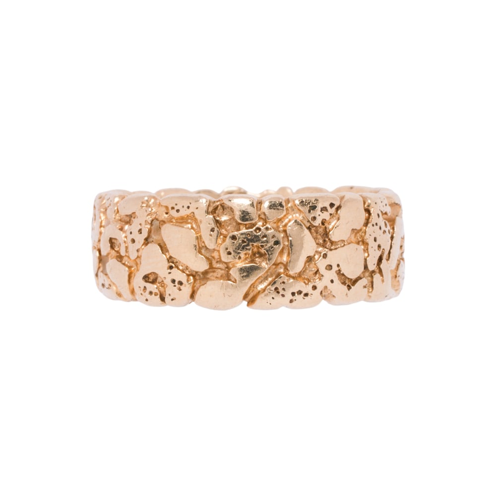 A vintage 14k gold ring: A vintage 14k gold ring Designed as a textured band; size 9; 8.90 grams