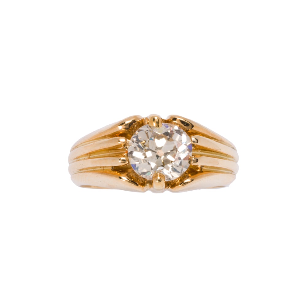 An antique colored diamond and 18k gold ring (1 of 2)