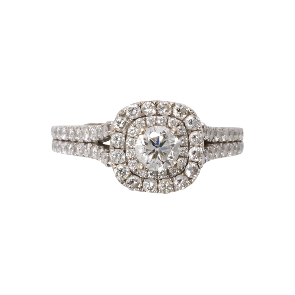 A Vera Wang diamond, sapphire, and 14k white gold ring (1 of 2)