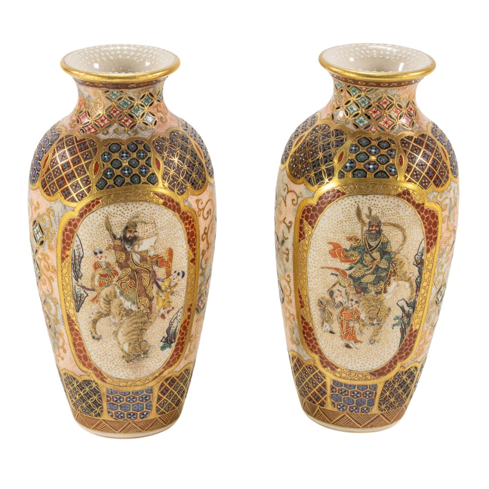 (lot of 2) Satsuma miniature vases (1 of 3)