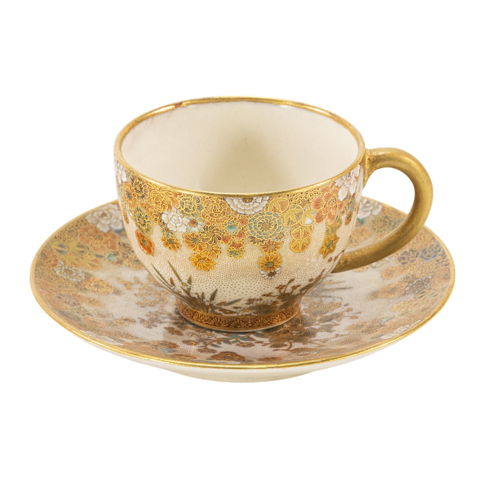 (lot of 2) Satsuma tea cup and saucer (1 of 3)