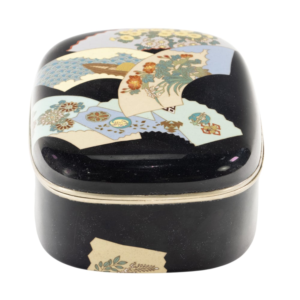 A Japanese cloisonne enamel box attributed to Kumeno Teitaro (1 of 2)