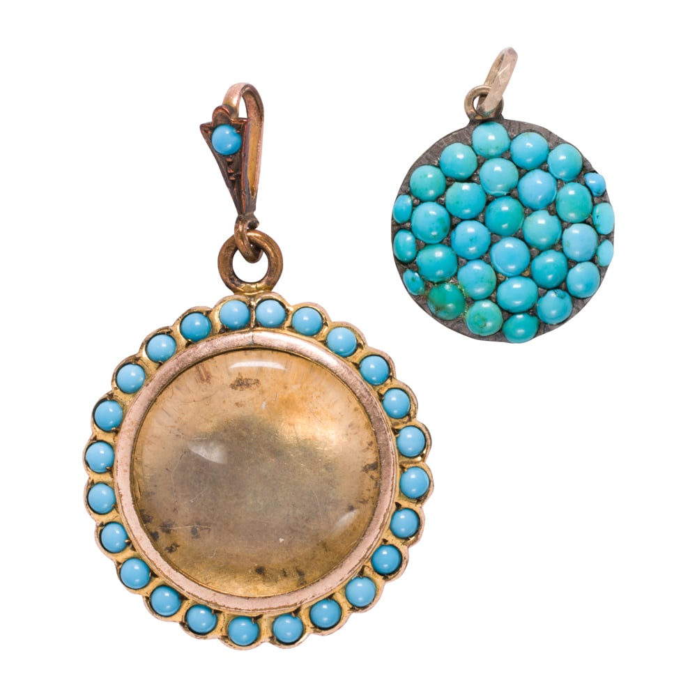 A group of turquoise jewelry: A group of turquoise jewelry Comprising an assortment of turquoise jewelry, including antiques, of varying styles and designs; gross weight: 20.75 grams