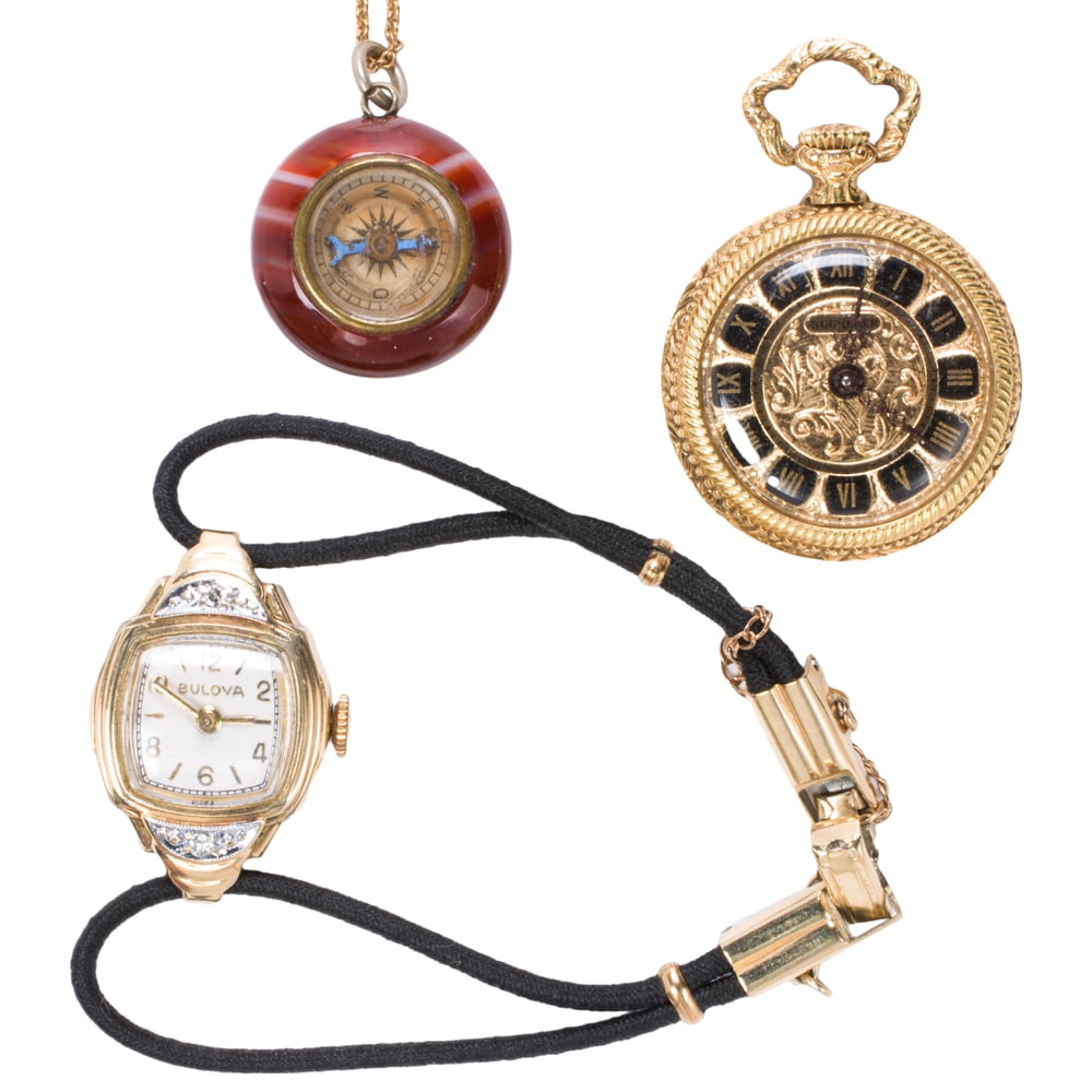 Three antique watches and compasses (1 of 1)