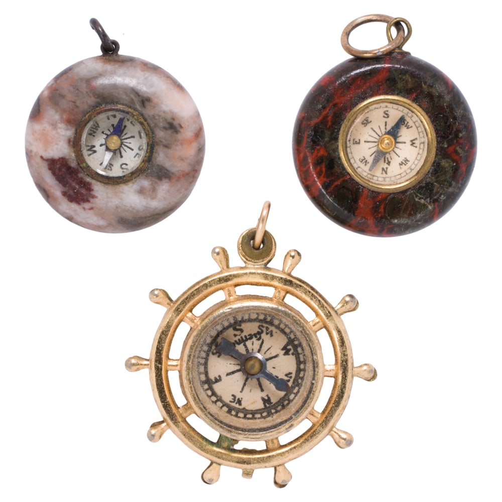 Three antique compass pendants (1 of 1)
