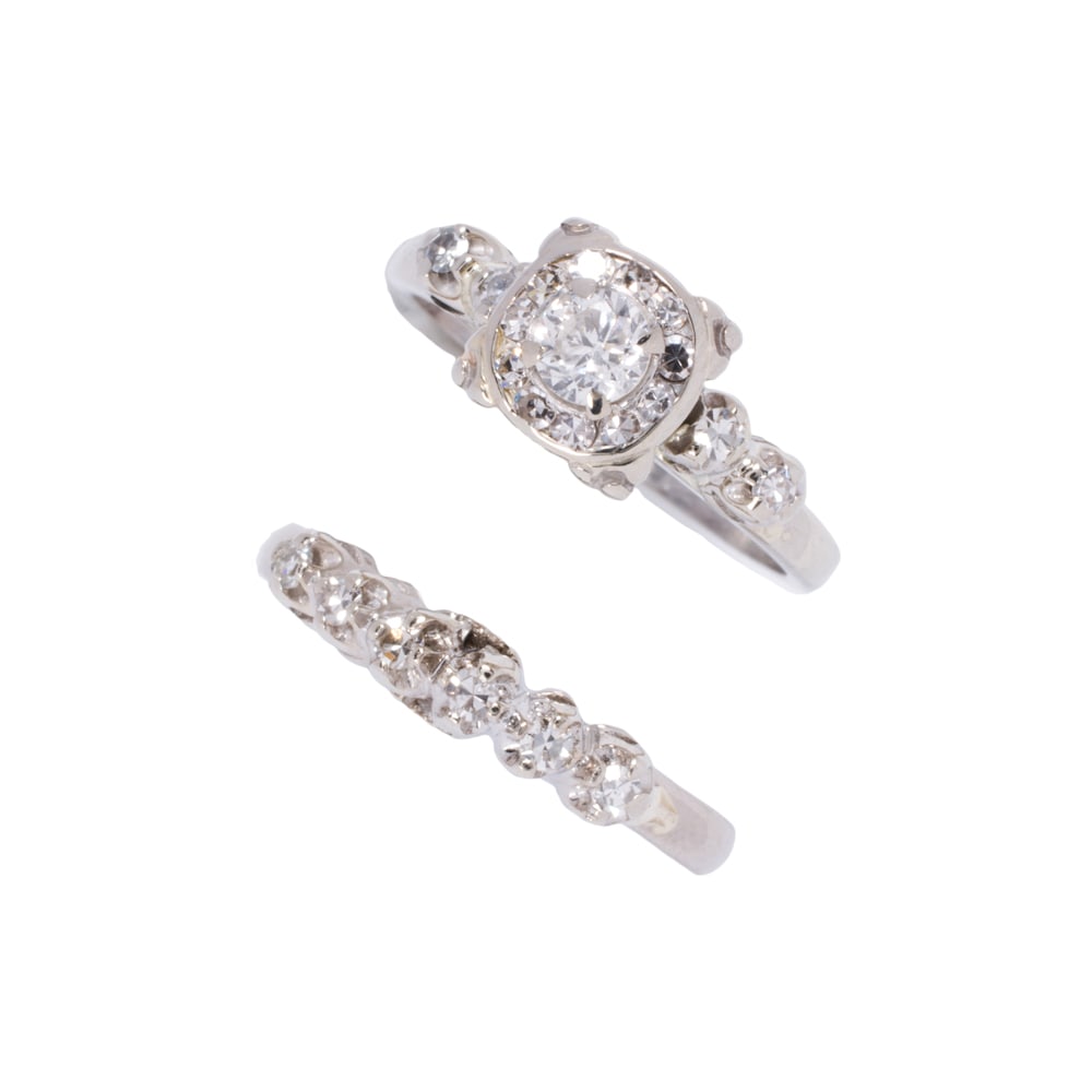 A diamond and 14k white gold wedding set (1 of 1)