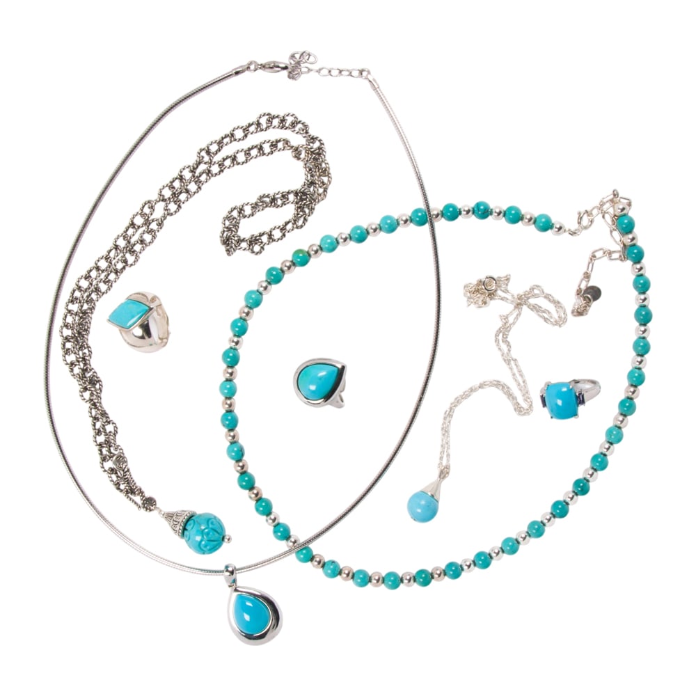 A group of turquoise and silver jewelry (1 of 1)