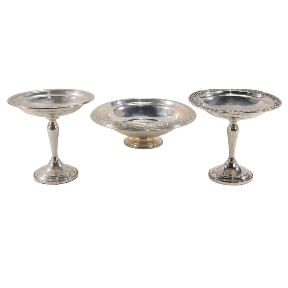 Two American sterling weighted compotes (1 of 2)