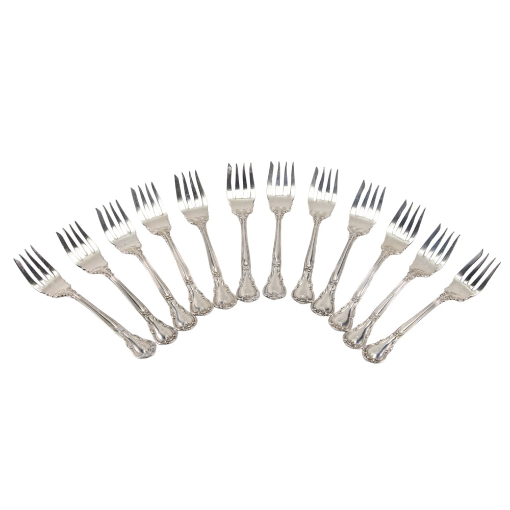 A set of twelve Gorham sterling small salad forks (1 of 1)