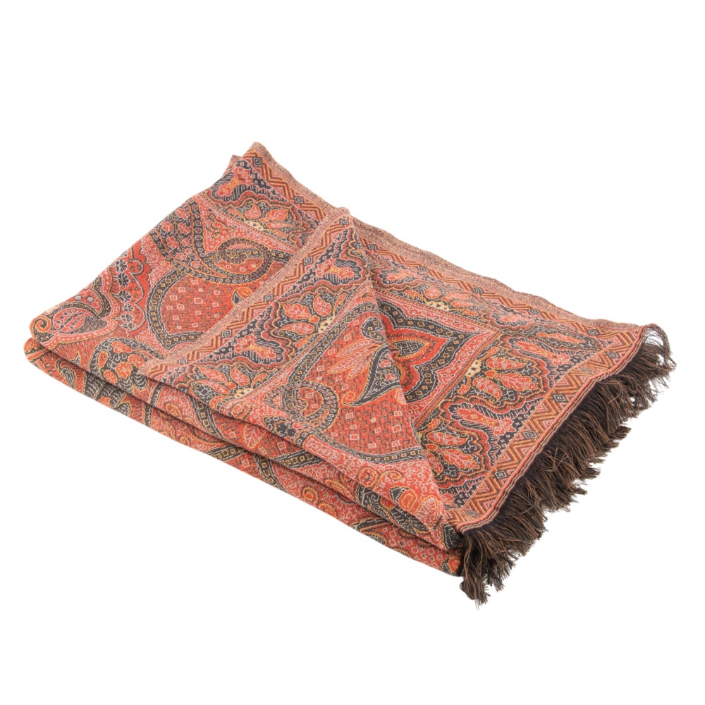 A paisley shawl or throw, approximately 54" x 84". Property of a private collection, Presidio: A paisley shawl or throw, approximately 54" x 84". Property of a private collection, Presidio Heights, San Francisco